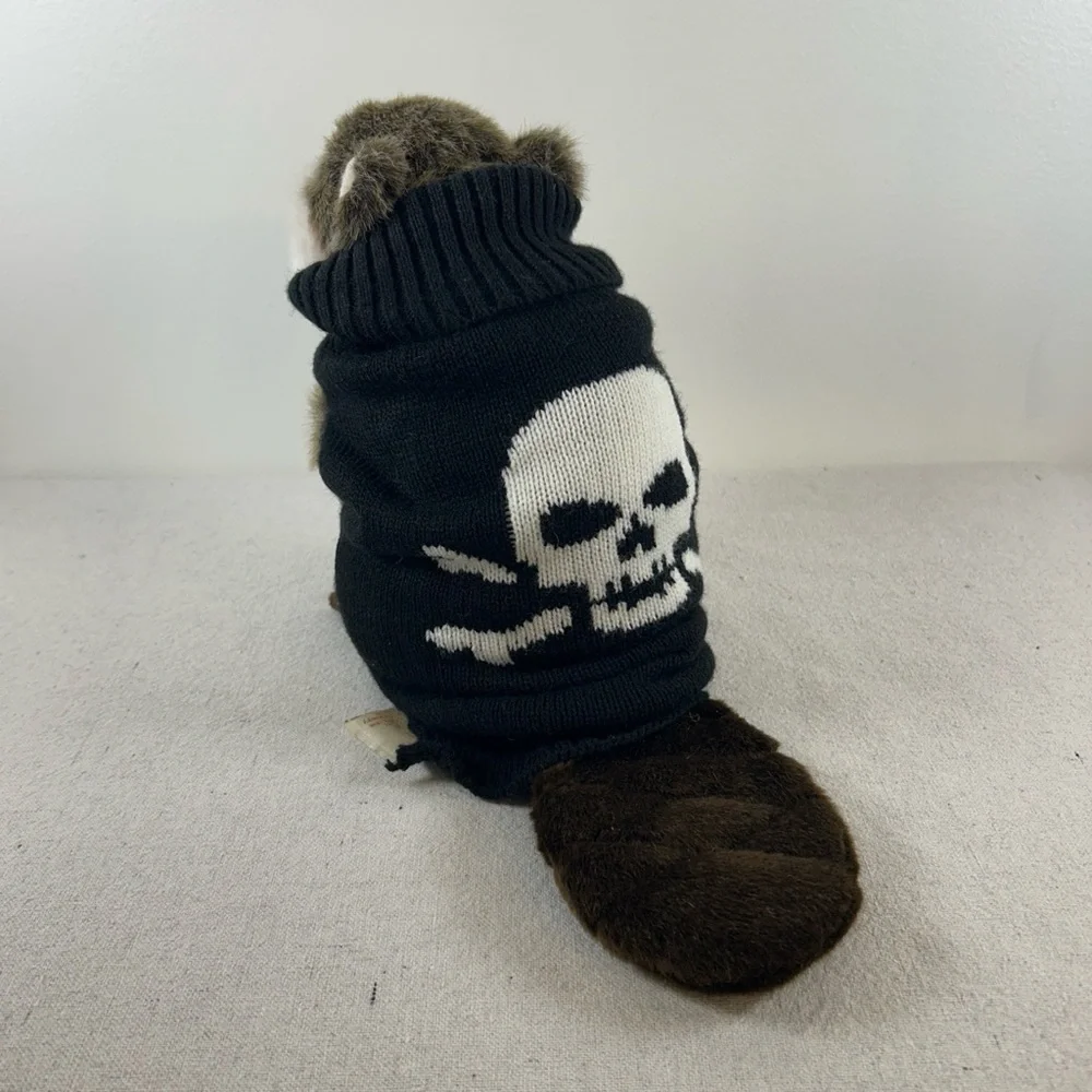 Skull & Crossbones Black & White Knit Dog Sweater